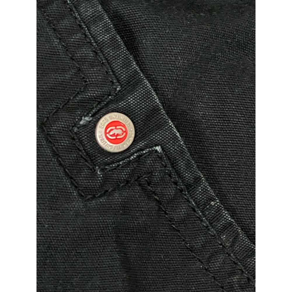 Ecko Unltd Mens Black Cargo Shorts 32 Y2K Streetwear Skater Baggy Hip Hop - Picture 14 of 14